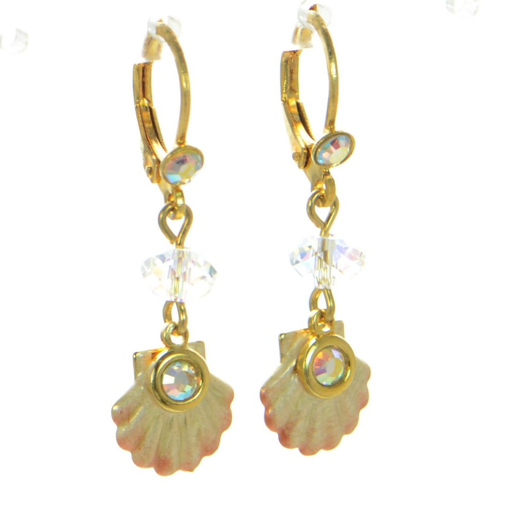 Kirks Folly Gold-tone Shell Leverback Earrings